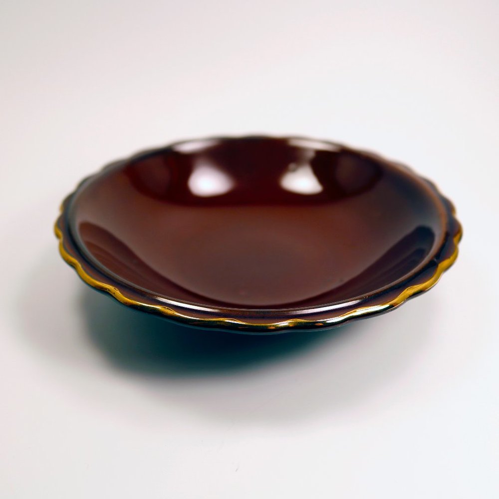 Vintage Brown and Gold Trinket Dish Made in Japan